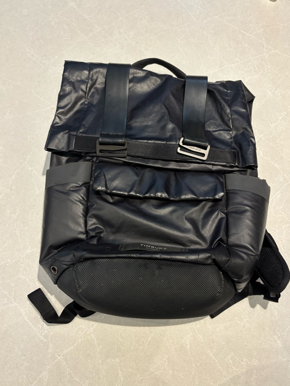 Timbuk2 Grid Pack All-Weather Black Roll-Top Backpack Laptop Commuter Tech